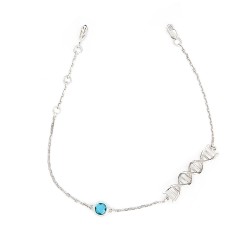 银手链配绿松石托帕石 银手链配绿松石托帕石